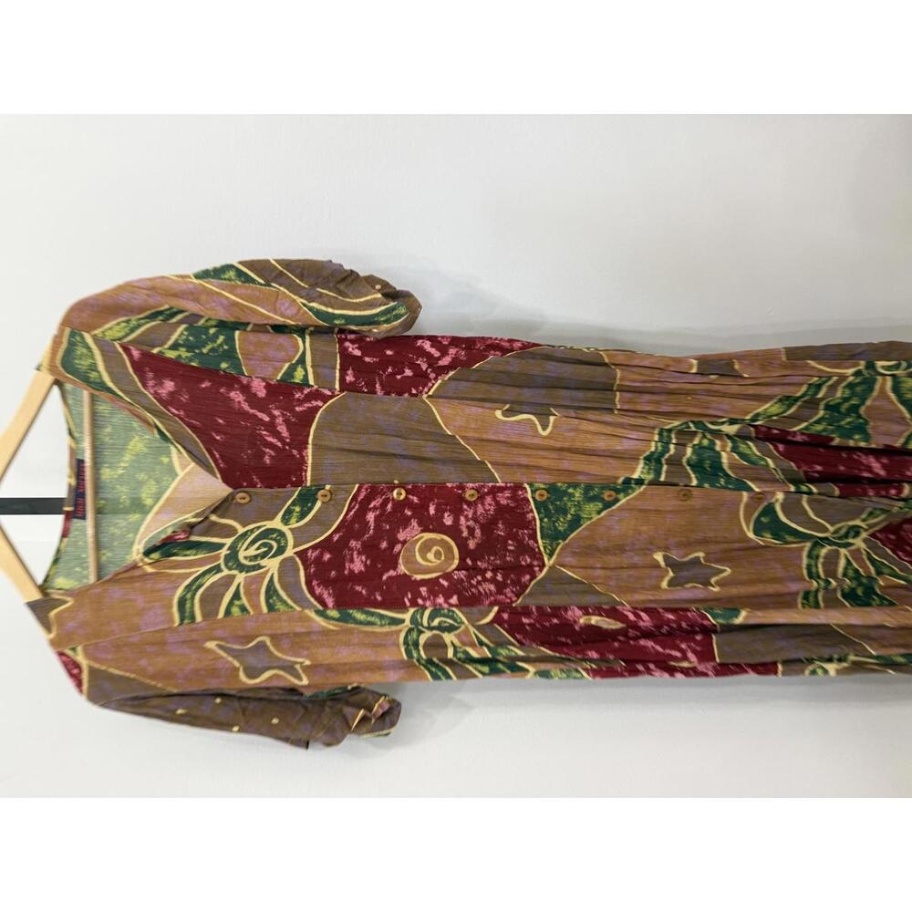 Vintage High Society L Patchwork Pattern Button-F… - image 3